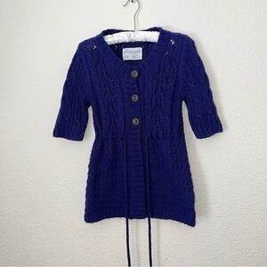 Aeropostale Blue Cable Knit Cardigan Sweater